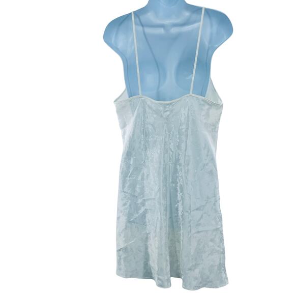 Vintage Val Mode White Satin Lace Trim Spaghetti Strap Short Gown L  NWT - Picture 4 of 10